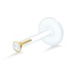 Stone Bezel Set Labret Push-in LA-181